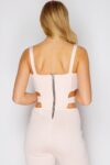 Back Zipper Kidney Cutout Jumpsuit