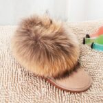 Suede Snow Boots with Real Fox Fur Trim