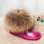 Suede Snow Boots with Real Fox Fur Trim