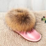 Suede Snow Boots with Real Fox Fur Trim