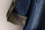 Hooded Distressed Dark Blue Denim Long Jacket