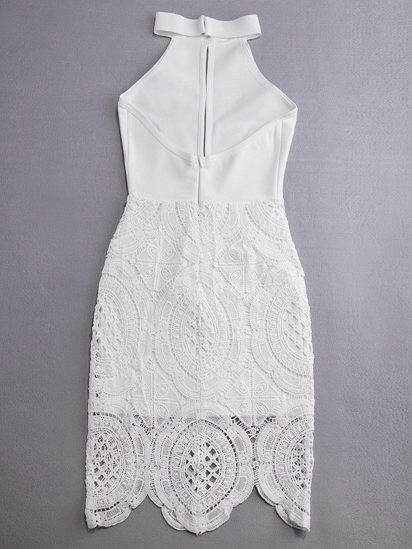 Backless Halter Lace Midi Dress 5 754