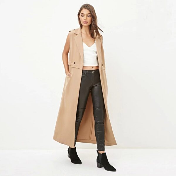 Elegant Long Crossover Trench Vest 2 794