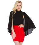 Elegant Batwing Chiffon Shirt Dress