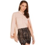 Elegant Batwing Chiffon Shirt Dress