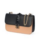 Studded Chain Detail Vegan Leather Clutch Bag