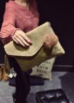 Pom-Pom Detailed Envelope Clutch Bag