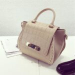 Elegant Embossed Genuine Leather Top Handle Bag
