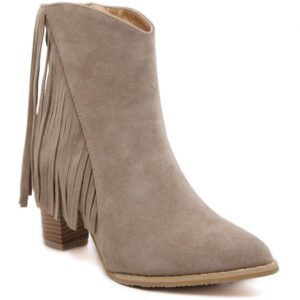 Chic Tassel Thick Heel Suede Ankle Booties