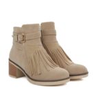 Boho Chic Tassel Suede Fringe Ankle Boots