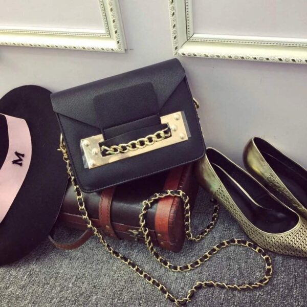 black chain detail small bag
