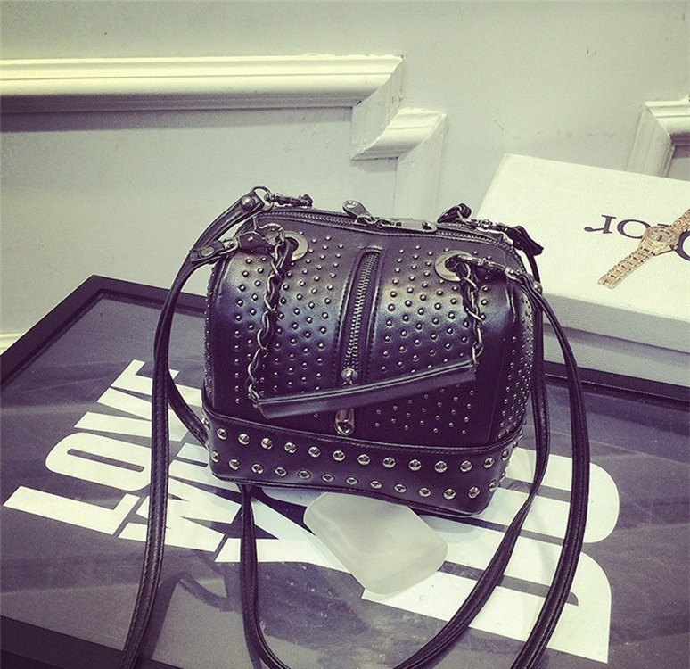 2026 Handbag Trends: Luxe Studded Leather Bags, Chain Straps, Fringe Designs & Plush Must-Haves Dominating World Fashion 100 black color double shoulder strappy small leather bag