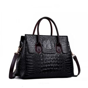 Crocodile-Pattern Genuine Leather Bag