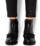 Radiant Diamond Embellished Leather Ankle Boots