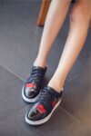 Versatile Floral Embroidered Genuine Leather Sneakers