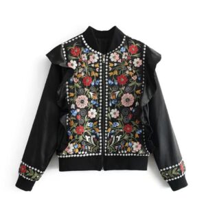 Timeless Retro Floral Embroidered Artisan Jacket