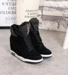 Luxurious Fur Detail Hidden Heel Sneaker Boots