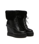 Luxurious Fur Lined Platform Chunky Heel Boots