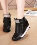 Sparkling Rhinestone Hidden Heel Double Zipper Sneaker