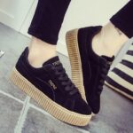 Stylish Chunky Platform Nubuck Lace-Up Sneakers