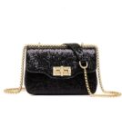 Dazzling Sequin Gold Chain Crossbody Mini Evening Bag