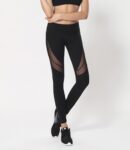 Transparent Mesh Panel High Waist Sports Leggings
