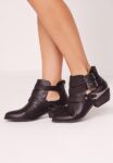 Chic Short Buckle Genuine Leather Cowboy Boots