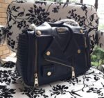 Chain-Collar Detailed Genuine Leather Shoulder Bag