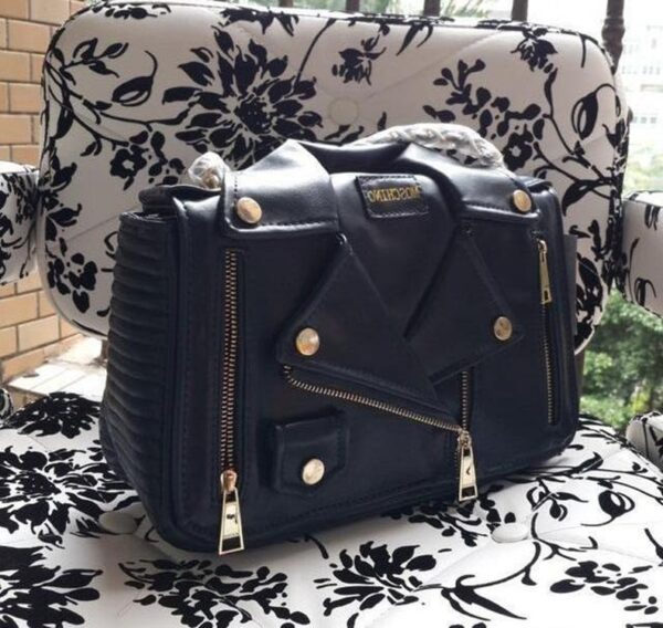 black sleeve bag chained collar detail