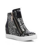 Bold Snake Print Genuine Leather Sneakers
