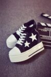 Comfortable Star Detail High Platform Hidden Heel Sneakers