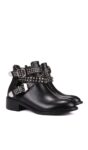 Edgy Riveted Buckle Suede Leather Booties