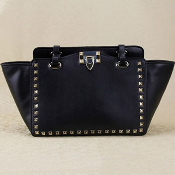 black studded rivet trapeze sleeve bag