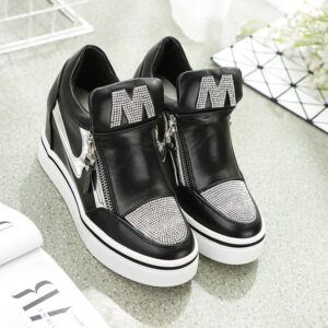 Sparkling Crystal Hidden Heel Sneakers