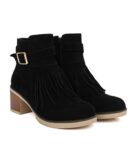 Boho Chic Tassel Suede Fringe Ankle Boots