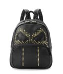 Wing Pattern Studded Vegan Leather Backpack