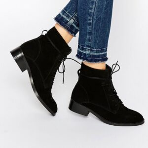 Timeless Lace-Up Genuine Suede Ankle Boots