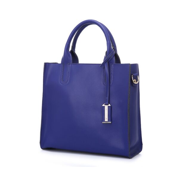 blue color soft genuine leather sleeve bag