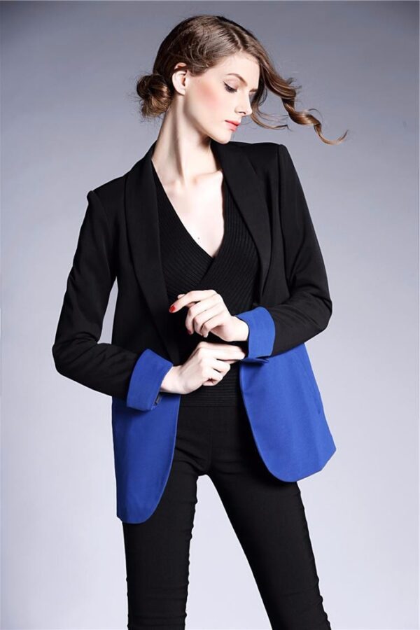 blue detail black blazer jacket