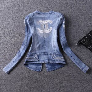 Unique Slim Fit Style Embroidered Denim Jacket
