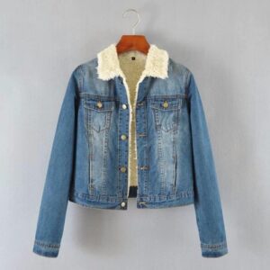 Cozy Blue Muflon Lined Denim Jacket