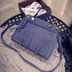 blue retro style pocketed sleeve bag