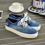 Distressed Denim Wash Retro Sneakers