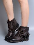 Edgy Distressed Punk Buckle Boots