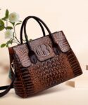 Crocodile-Pattern Genuine Leather Bag