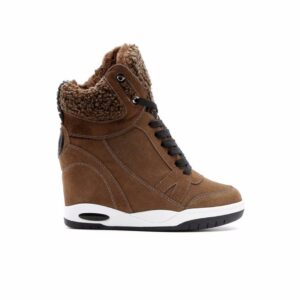 Luxurious Fur Detail Hidden Heel Sneaker Boots