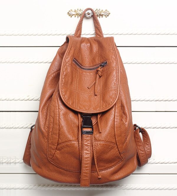 Luxury Soft Vegan Leather Everyday Backpack 3 brown soft leather backpack rucksack