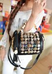 Elegant Genuine Leather Cylinder Shoulder Bag