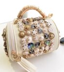 Elegant Genuine Leather Cylinder Shoulder Bag