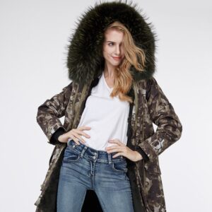 Luxurious Real Fur Lined Hooded Long Winter Parka Coat
